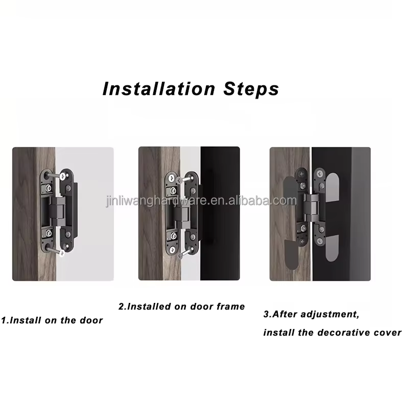 Hot selling heavy-duty easy to install zinc alloy 3d hinges soft closing heavy duty door hinge