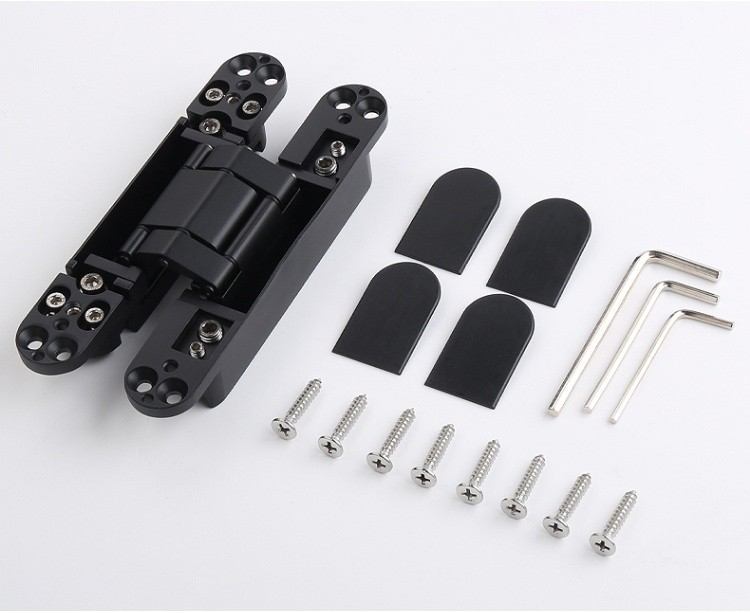 Hot selling easy to install durable zinc alloy concealed 4d gate hinges heavy duty wooden door hinge